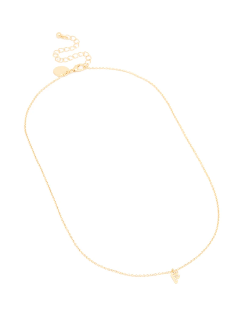 Collier en zircone cubique plaqué or avec la lettre F