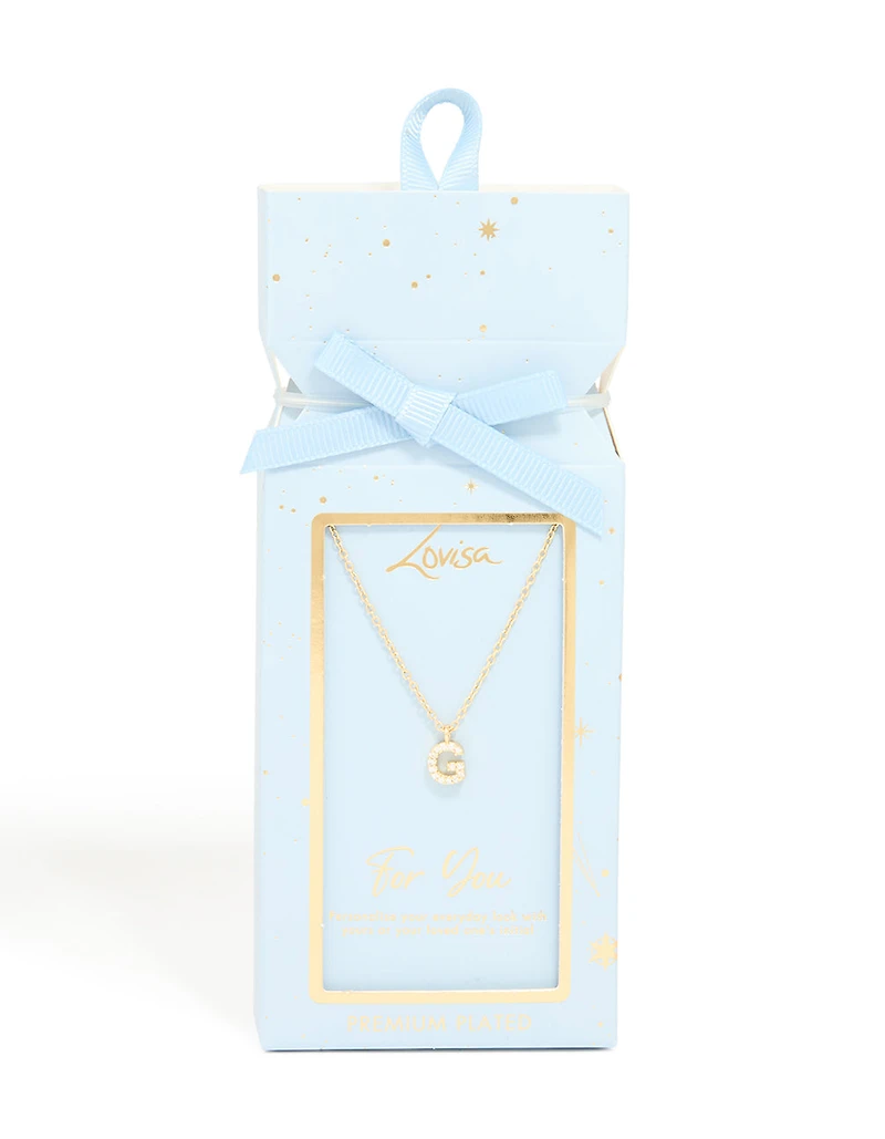 Collier cubique en zircone plaqué or avec la lettre G