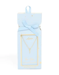 Collier cubique en laiton plaqué or avec zircone lettre I