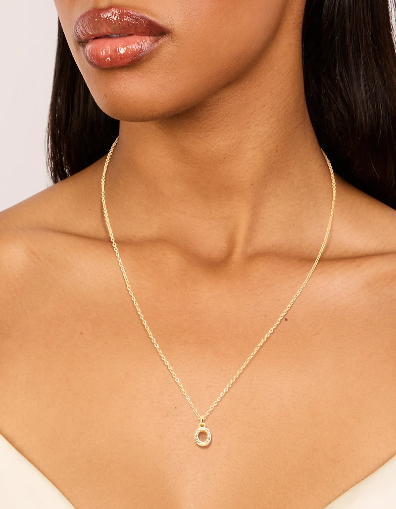 Collier en zircone cubique plaqué or en zircone