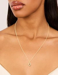 Collier en zircone cubique plaqué or en zircone