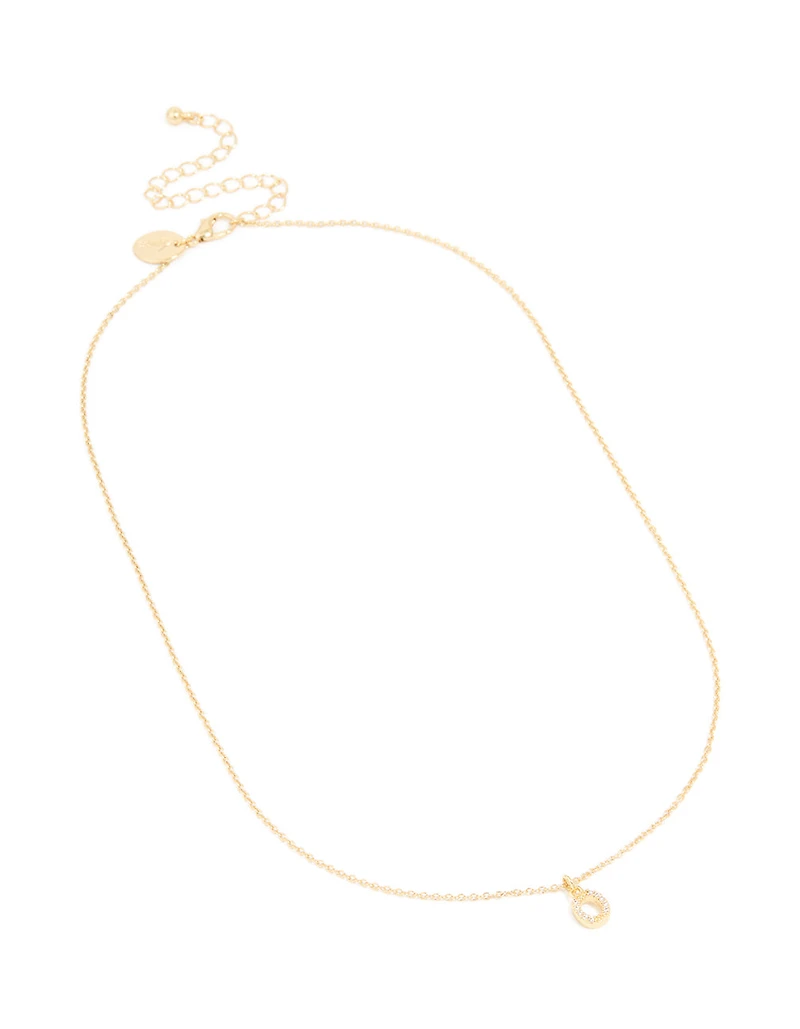 Collier en zircone cubique plaqué or en zircone