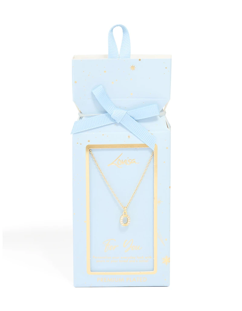 Collier en zircone cubique plaqué or en zircone