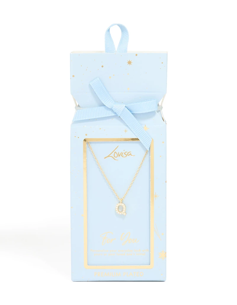 Collier cubique en zircone plaqué or