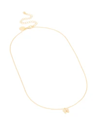 Collier cube en zircone plaqué or avec une lettre W