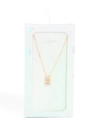 Collier cubique en zircone en or pour enfants avec la lettre B
