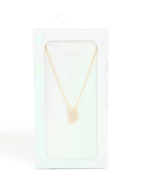 Collier cube en zircone en or pour enfants avec la lettre D