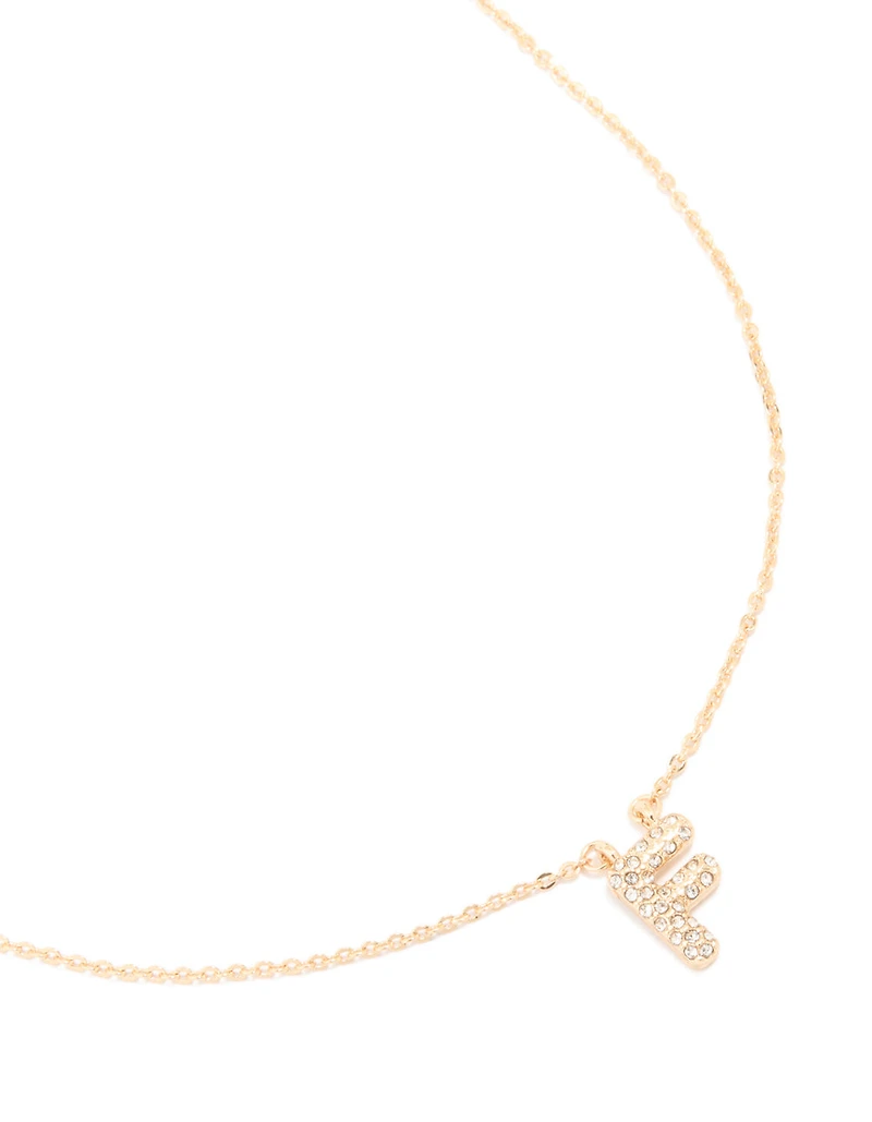 Collier cubique en zircone en or pour enfants avec la lettre F