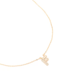 Collier cubique en zircone en or pour enfants avec la lettre F