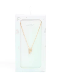 Collier cubique en zircone en or pour enfants avec la lettre F