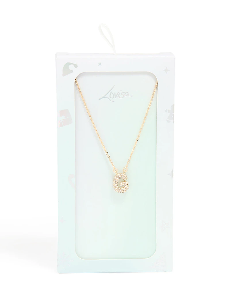 Collier cubique en zircone en or pour enfants avec la lettre G