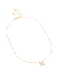 Collier cubique en zircone en or pour enfants avec la lettre H