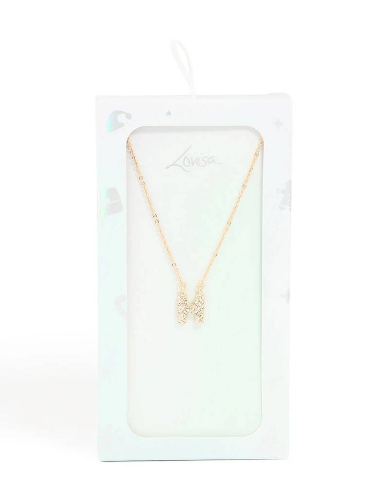 Collier cubique en zircone en or pour enfants avec la lettre H