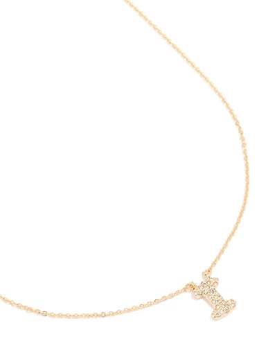 Collier cubique en zircone en or pour enfants Lettre I