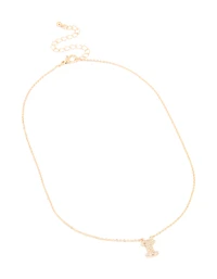 Collier cubique en zircone en or pour enfants Lettre I
