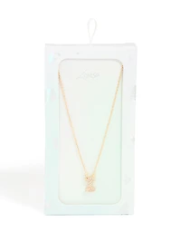 Collier cubique en zircone en or pour enfants Lettre I