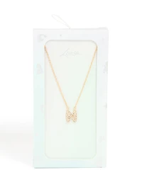 Kids Gold Cubic Zirconia Letter N Necklace
