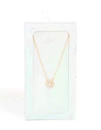 Kids Gold Cubic Zirconia Letter O Necklace