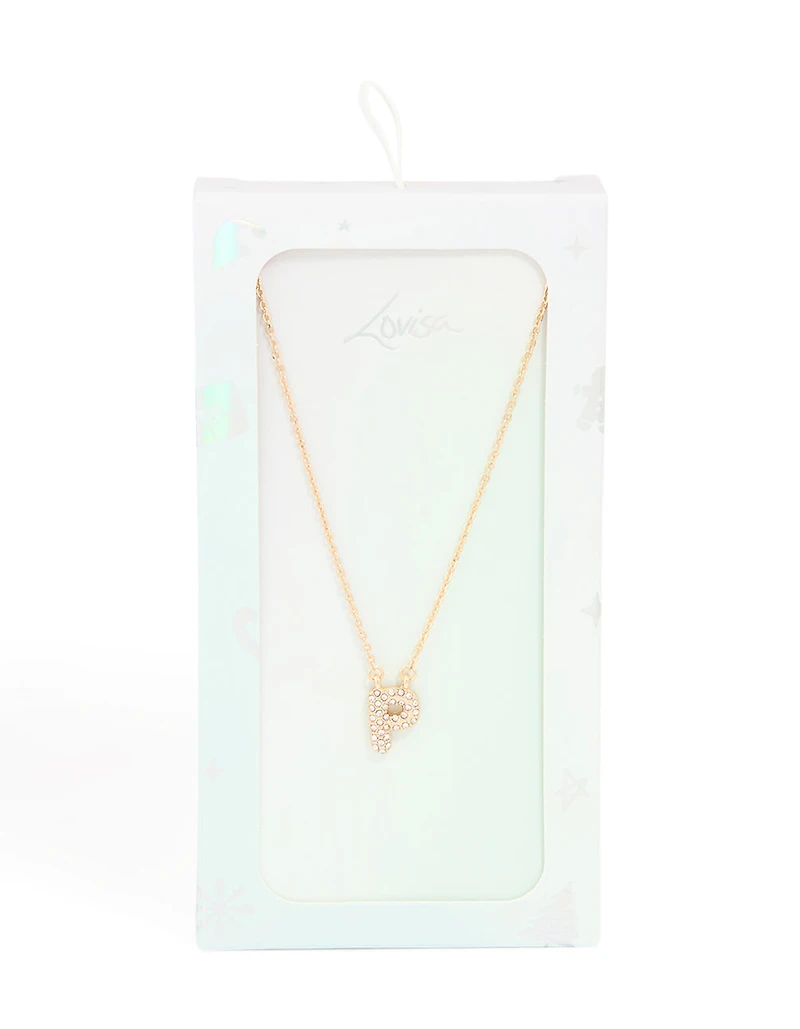 Collier cubique en zircone en or pour enfants avec la lettre P
