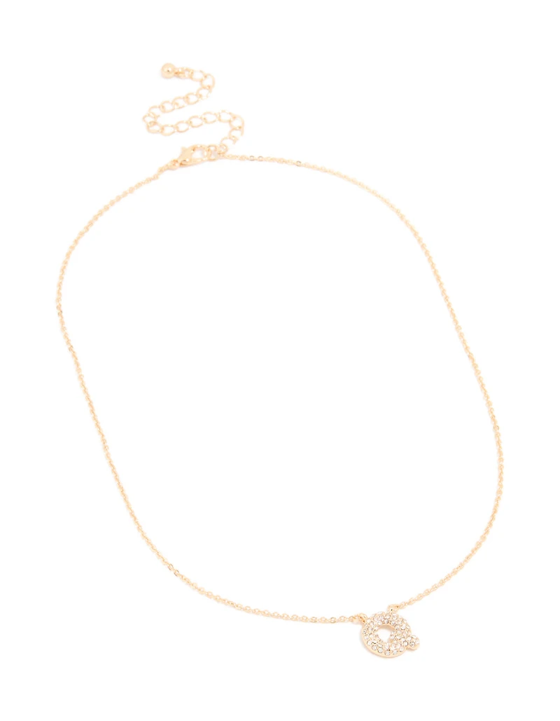 Collier cubique en zirconie doré pour enfants avec la lettre Q