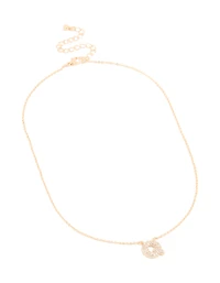 Collier cubique en zirconie doré pour enfants avec la lettre Q