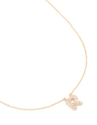 Collier cubique en zirconie en or pour enfants avec la lettre R