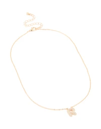 Collier cubique en zirconie en or pour enfants avec la lettre R