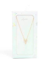 Collier cube en zircone en or pour enfants avec la lettre T