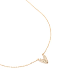 Collier cube en zircone en or pour enfants avec la lettre V