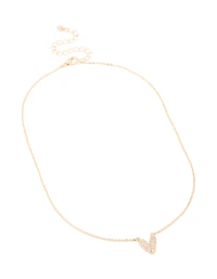 Collier cube en zircone en or pour enfants avec la lettre V