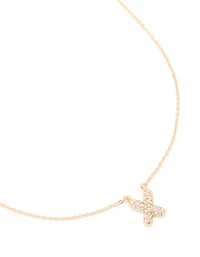 Collier cube en zircone en or pour enfants avec la lettre X