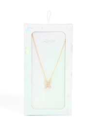 Collier cube en zircone en or pour enfants avec la lettre X