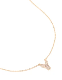 Collier cube en zirconium pour enfants avec la lettre Y