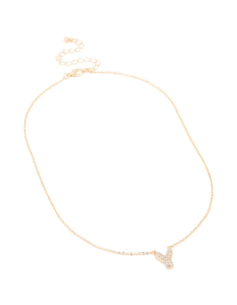 Collier cube en zirconium pour enfants avec la lettre Y