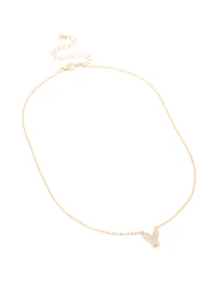 Collier cube en zirconium pour enfants avec la lettre Y