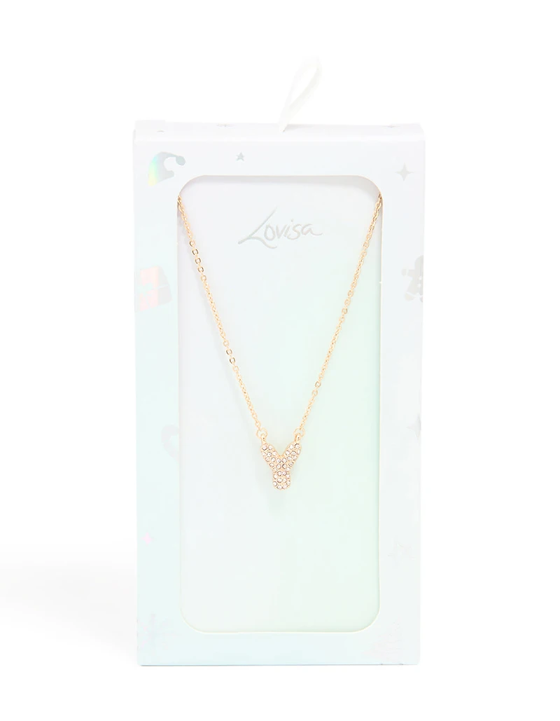 Collier cube en zirconium pour enfants avec la lettre Y