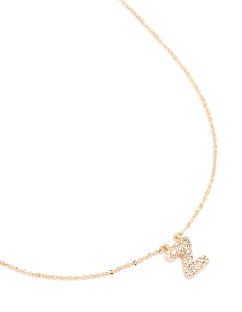 Kids Gold Cubic Zirconia Letter Z Necklace
