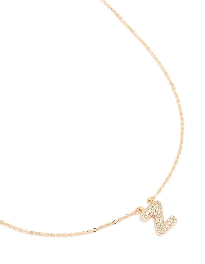 Kids Gold Cubic Zirconia Letter Z Necklace