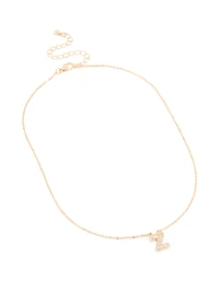 Kids Gold Cubic Zirconia Letter Z Necklace