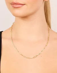 Waterproof Gold Plated Stainless Steel Open Oval Link Necklace