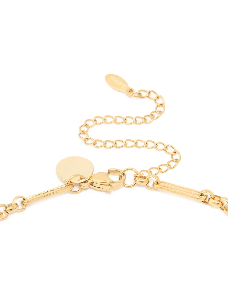 Waterproof Gold Plated Stainless Steel Open Oval Link Necklace