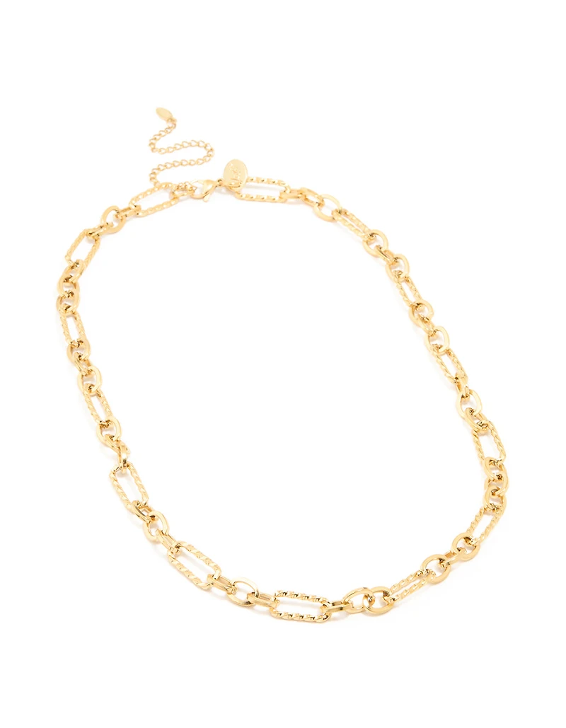 Waterproof Gold Plated Stainless Steel Multi-Link Chain Necklace