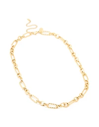 Waterproof Gold Plated Stainless Steel Multi-Link Chain Necklace