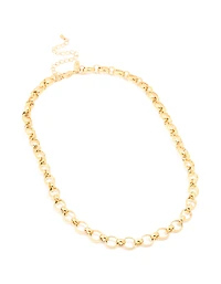 Waterproof Gold Plated Stainless Steel Interlocking Chain Necklace