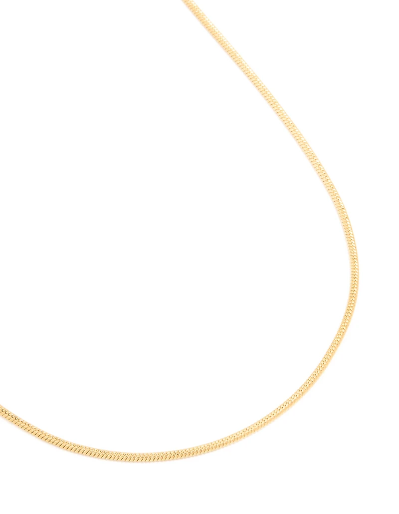 Collier court imperméable en acier inoxydable plaqué or en forme de serpent
