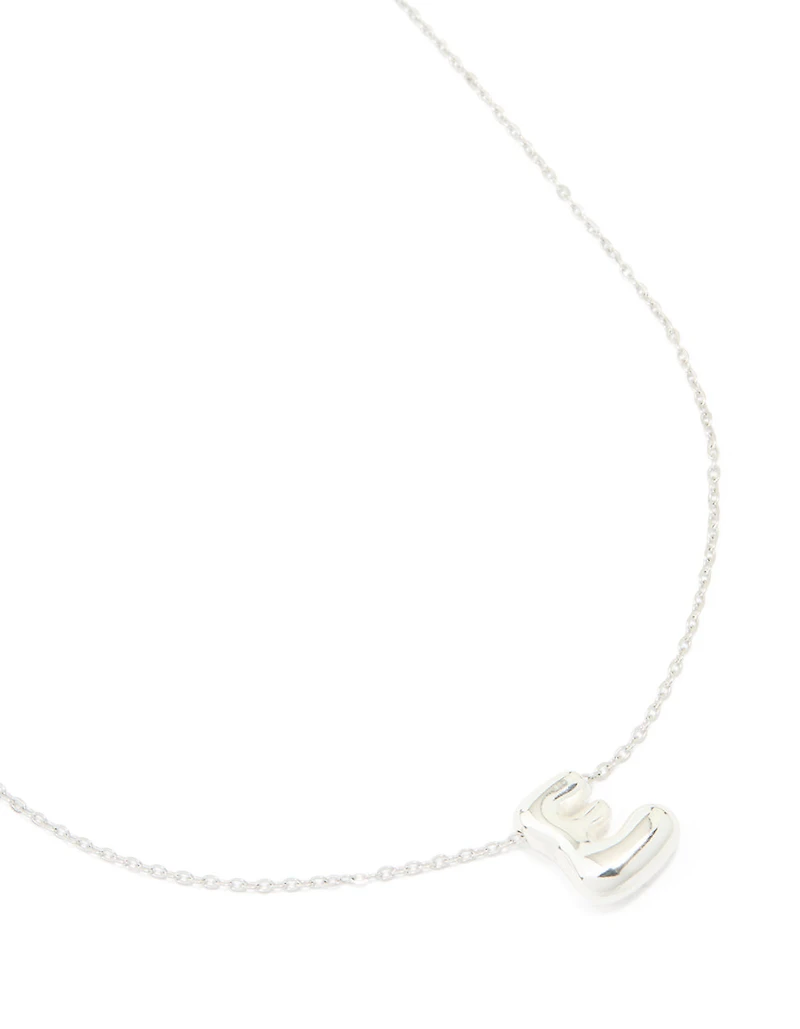 Waterproof Stainless Steel Large Bubble Letter E Necklace