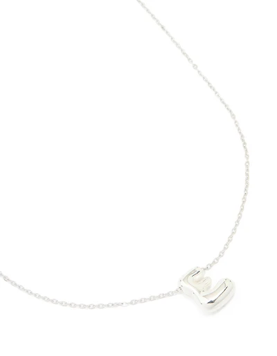 Waterproof Stainless Steel Large Bubble Letter E Necklace