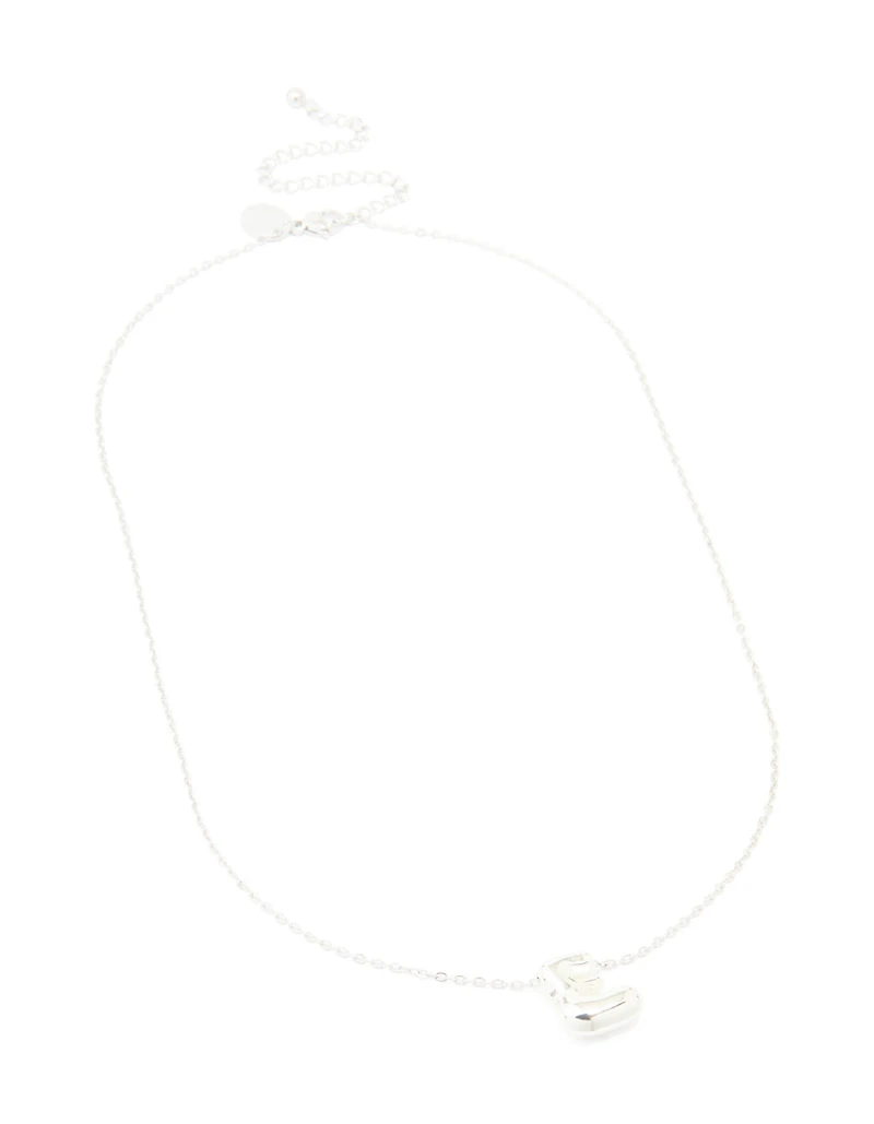 Waterproof Stainless Steel Large Bubble Letter E Necklace