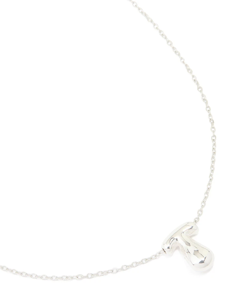 Collier imperméable en acier inoxydable avec une grande lettre T à bulles