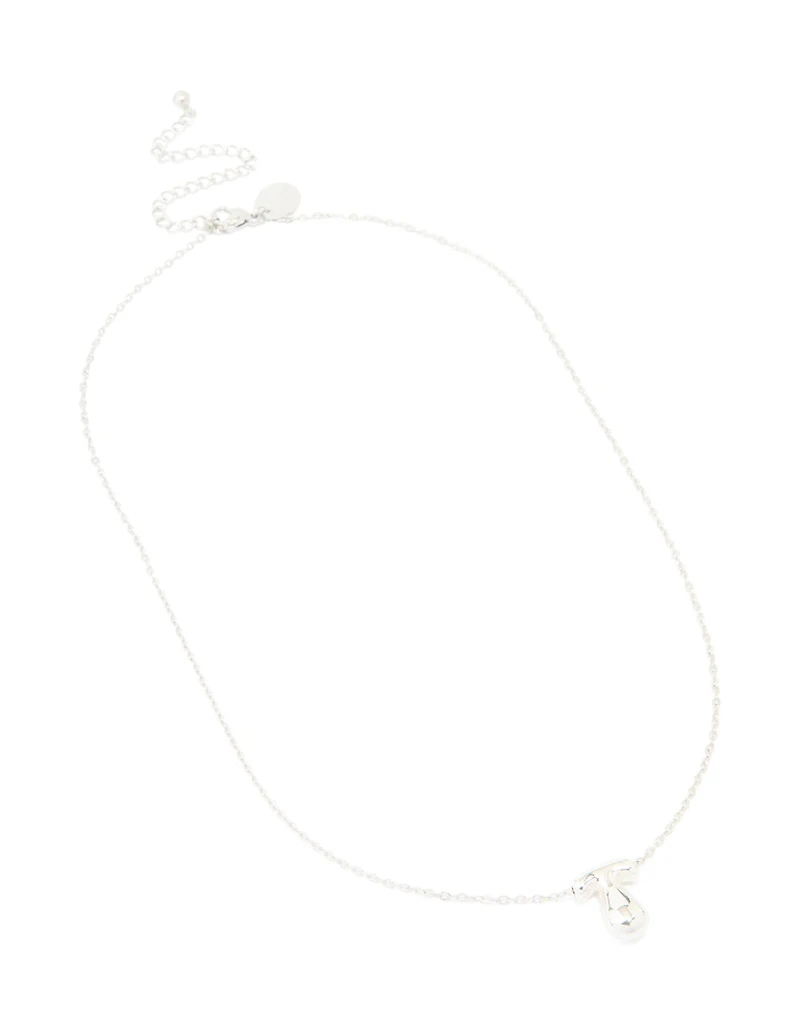 Collier imperméable en acier inoxydable avec une grande lettre T à bulles